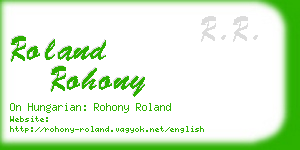 roland rohony business card